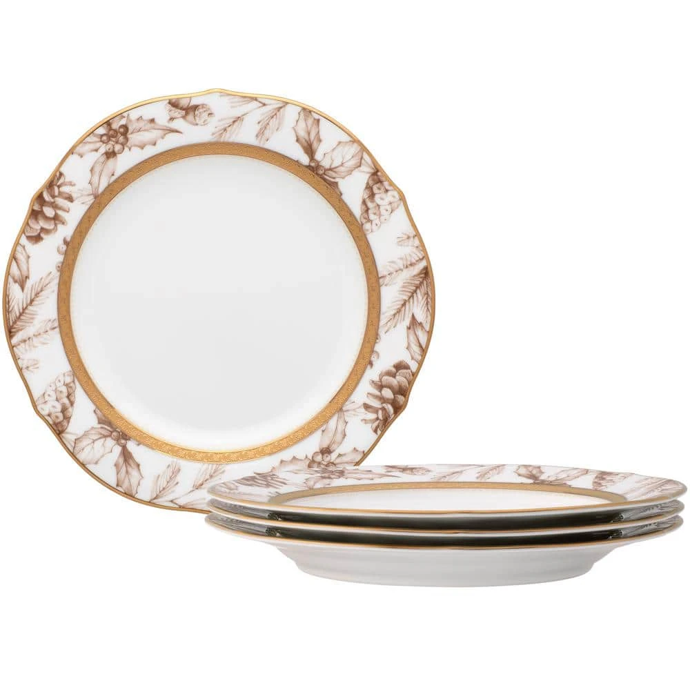 Charlotta 9 in. Gold Holiday Harvest Accent Plates (Set of 4) by Noritake 3 Charlotta 9 in. Gold Holiday Harvest Accent Plates (Set of 4) by Noritake