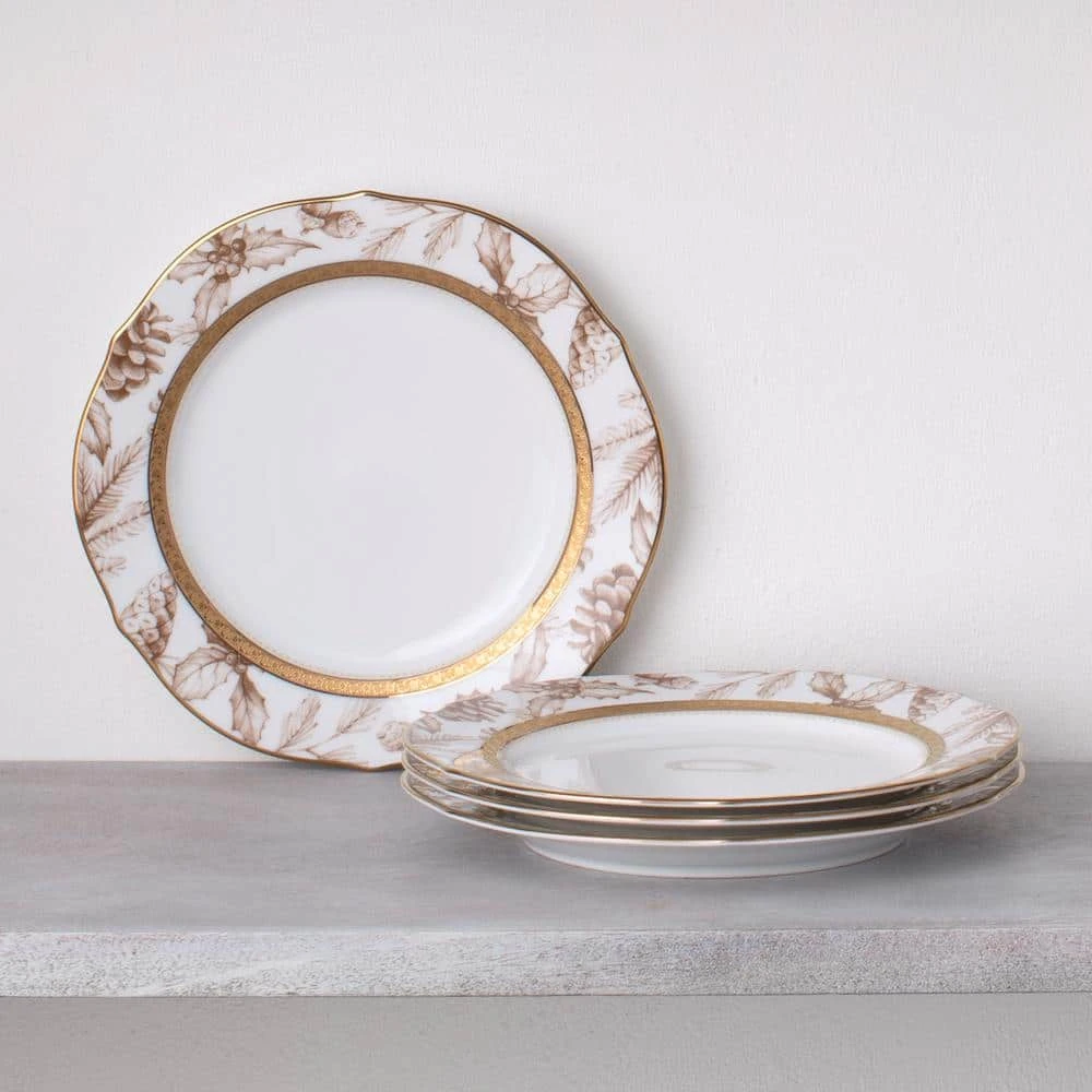 Charlotta 9 in. Gold Holiday Harvest Accent Plates (Set of 4) by Noritake 4 Charlotta 9 in. Gold Holiday Harvest Accent Plates (Set of 4) by Noritake - Image 2