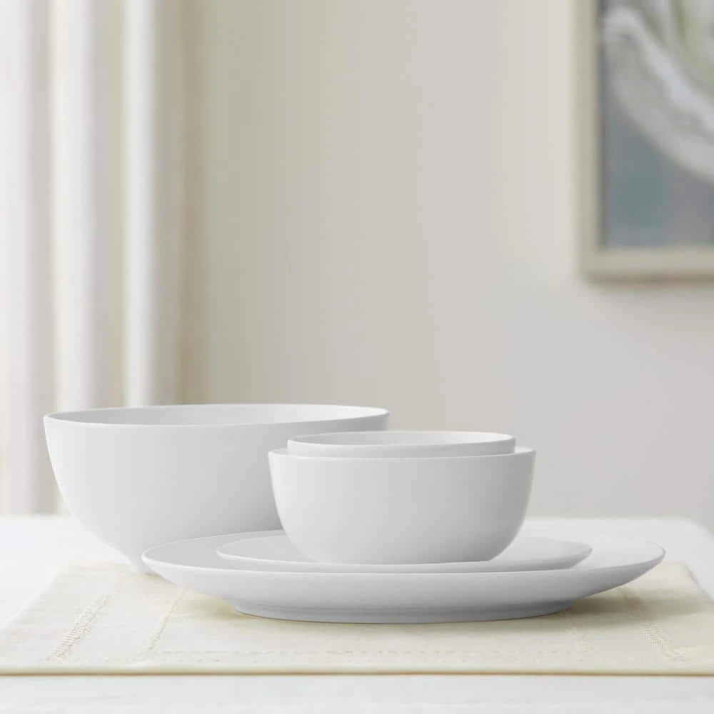 40-Piece Ceramic Coupe Dinnerware Set in White (Service for 8) by Home Decorators Collection 6 40-Piece Ceramic Coupe Dinnerware Set in White (Service for 8) by Home Decorators Collection - Image 4