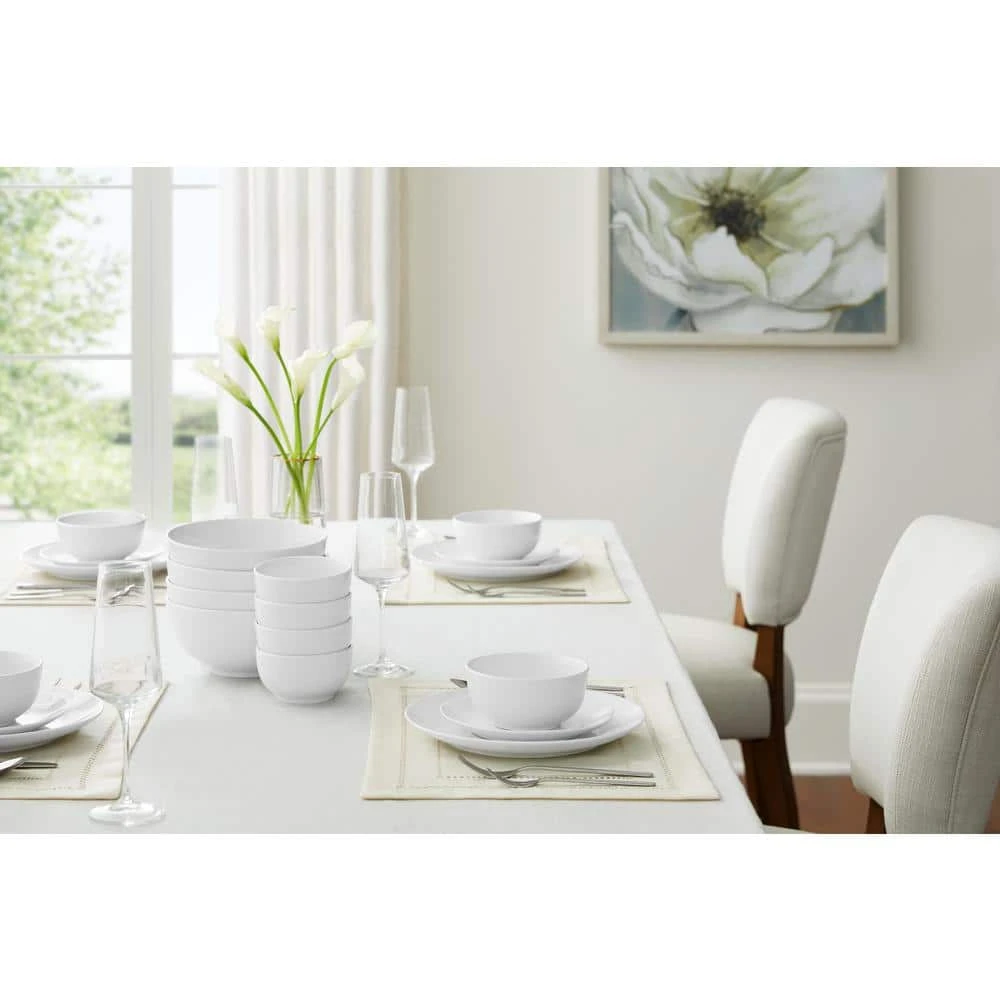 40-Piece Ceramic Coupe Dinnerware Set in White (Service for 8) by Home Decorators Collection 4 40-Piece Ceramic Coupe Dinnerware Set in White (Service for 8) by Home Decorators Collection - Image 2