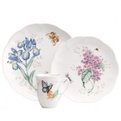 Butterfly Meadow 18-Piece Casual White Porcelain Dinnerware Set (Service for 6) by Lenox -Dinnerware Shop white lenox dinnerware sets 6342794 1f 1000