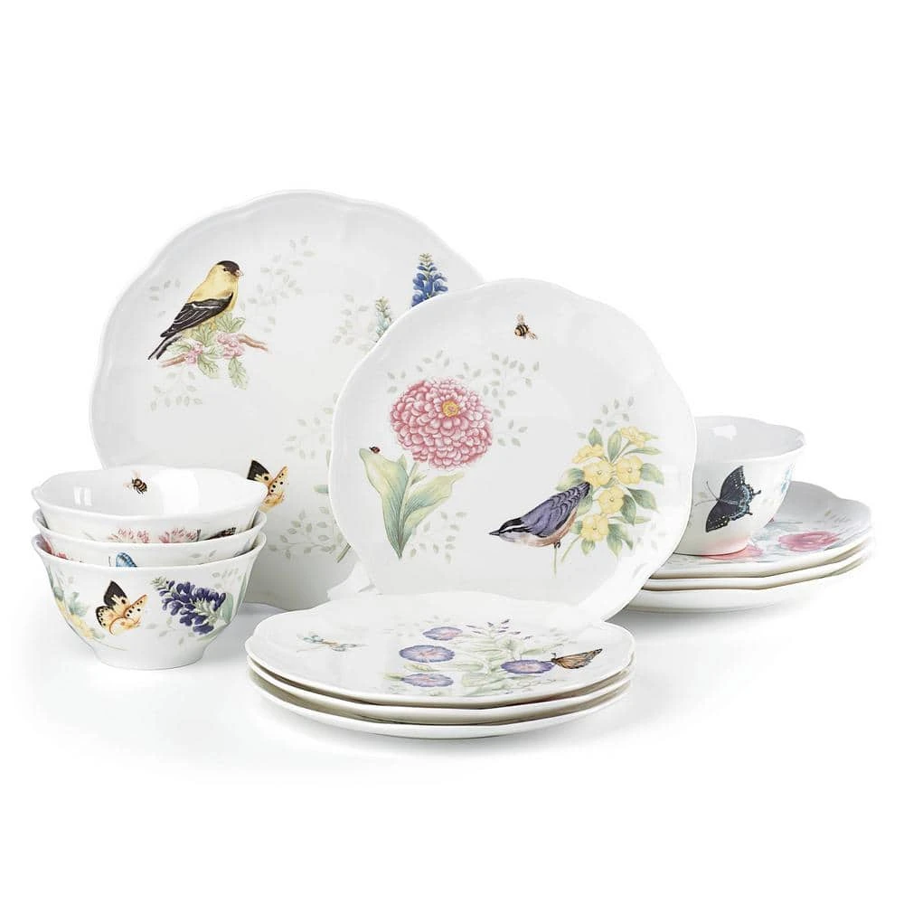 12-Piece Traditional White Porcelain Dinnerware Set (Service for 4) by Lenox 4 12-Piece Traditional White Porcelain Dinnerware Set (Service for 4) by Lenox - Image 2