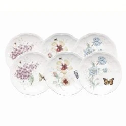 Butterfly Meadow Multi Color Party Plates (Set 6) by Lenox