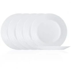 Harena White Dinner Plate Set (6-Piece) by Luminarc