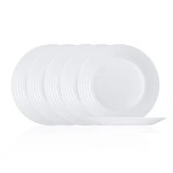 Harena White Dessert Plate Set (6-Piece) by Luminarc