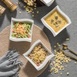 Flora 6-Piece 11.2 oz. Elegant White Square Cereal Bowls(Service for 6) by MALACASA -Dinnerware Shop white malacasa bowls flora 6cb 76 1000