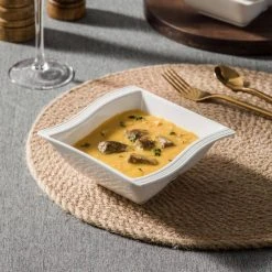 Flora 6-Piece 11.2 oz. Elegant White Square Cereal Bowls(Service for 6) by MALACASA -Dinnerware Shop white malacasa bowls flora 6cb fa 1000