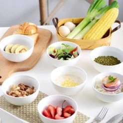 8-Piece 15 oz. White Porcelain Dinnerware Set 5 in. Cereal Bowls (Service for 8) by MALACASA -Dinnerware Shop white malacasa bowls regular 003 76 1000