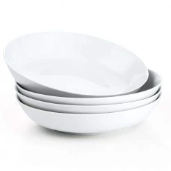28 fl. oz. White Porcelain Pasta Bowl (Set of 4) by MALACASA