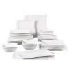 Flora 26-Piece White Porcelain Dinnerware Set with Dinner,Soup ,Dessert Plates (Service for 6) by MALACASA -Dinnerware Shop white malacasa dinnerware sets flora 26 64 1000