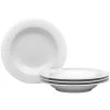 CONIFERE WHITE PORCELAIN SET OF 4 RIM SOUP BOWLS, 9", 12 OZ by Noritake