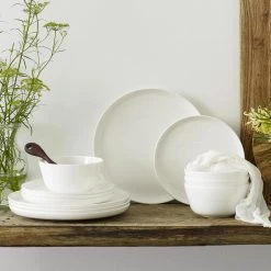 Marc Newson 12-Piece White Bone China Dinnerware Set (Service for 4) by Noritake -Dinnerware Shop white noritake dinnerware sets m412 mn12a 31 1000