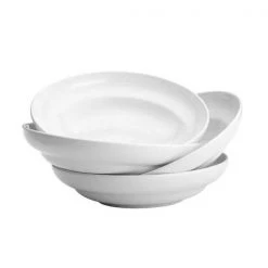 40 fl. oz. White Porcelain Pasta Bowls (Set of 4) by Over and Back -Dinnerware Shop white over and back bowls 810178 c3 1000