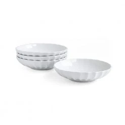 31 fl. oz. White Porcelain Bowl (Set of 4) by Over and Back