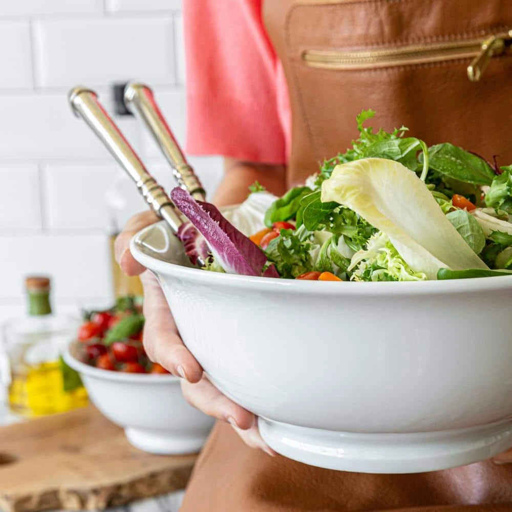 83.95 fl. oz. White Porcelain Footed Bowls (Set of 2) by Over and Back 7 83.95 fl. oz. White Porcelain Footed Bowls (Set of 2) by Over and Back - Image 5