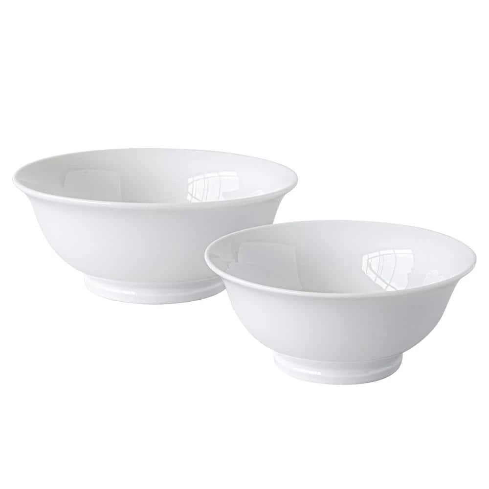83.95 fl. oz. White Porcelain Footed Bowls (Set of 2) by Over and Back 3 83.95 fl. oz. White Porcelain Footed Bowls (Set of 2) by Over and Back