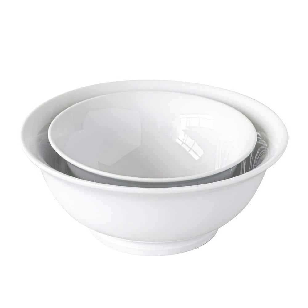 83.95 fl. oz. White Porcelain Footed Bowls (Set of 2) by Over and Back 4 83.95 fl. oz. White Porcelain Footed Bowls (Set of 2) by Over and Back - Image 2