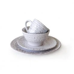 Allegra 16-Piece Casual White Stoneware Dinnerware Set (Service for 4) by Over and Back -Dinnerware Shop white over and back dinnerware sets 812394 fa 1000