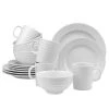 LeBlanc 16-Piece Casual White Porcelain Dinnerware Set (Service for 4) by Over and Back 2 LeBlanc 16-Piece Casual White Porcelain Dinnerware Set (Service for 4) by Over and Back -Dinnerware Shop white over and back dinnerware sets 812530 64 1000