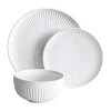 24 piece white Porcelain Dinnerware Set (Service for 8) by Over and Back
