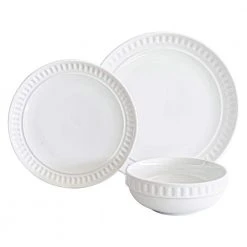 24-Piece white porcelain dinnerware set (service for 8) by Over and Back