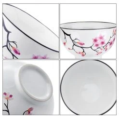 17 fl. oz. Porcelain 5-Piece White Cherry Blossoms Rice Fruit Bowls Japanese Soup Bowl by Panbado 12 17 fl. oz. Porcelain 5-Piece White Cherry Blossoms Rice Fruit Bowls Japanese Soup Bowl by Panbado -Dinnerware Shop white panbado bowls js bowl 001 4f 1000