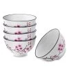 17 fl. oz. Porcelain 5-Piece White Cherry Blossoms Rice Fruit Bowls Japanese Soup Bowl by Panbado -Dinnerware Shop white panbado bowls js bowl 001 64 1000