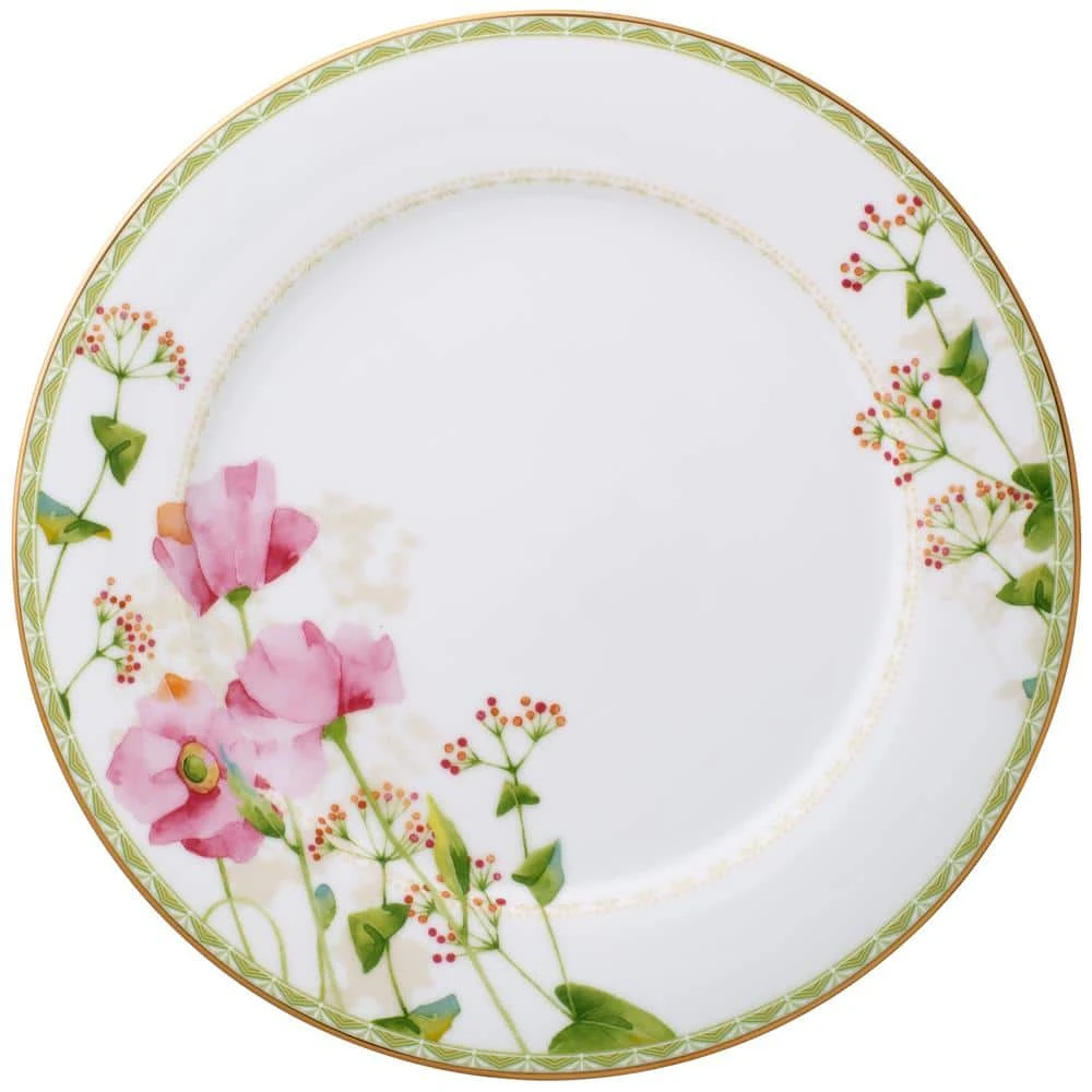 Poppy Place 10.5 in. White and Pink Porcelain Dinner Plates (Set of 4) by Noritake 5 Poppy Place 10.5 in. White and Pink Porcelain Dinner Plates (Set of 4) by Noritake - Image 3