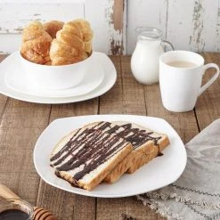 Square 32 Piece Dinnerware Set, White Bone China Set by STONE LAIN -Dinnerware Shop white stone lain dinnerware sets blb0236 b020002 31 1000