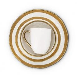 32-Piece Dishes for 8-Gold and White Florian Modern Porcelain Dish Set by STONE LAIN -Dinnerware Shop white stone lain dinnerware sets blb0454 b020002 a0 1000