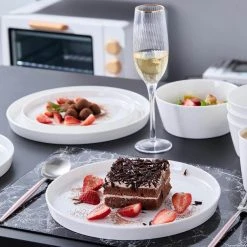 Madeline Collection 32-Piece White Bone China Round Dinnerware Set (Service for 8) by STONE LAIN -Dinnerware Shop white stone lain dinnerware sets blb0856 b020002 1f 1000