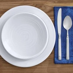 Taryn Melamine Dinner Bowls in Ribbed Solid White (Set of 6) by StyleWell -Dinnerware Shop white stylewell bowls ff5849wht 66 1000