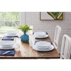 Taryn Melamine Dinner Bowls in Ribbed Solid White (Set of 6) by StyleWell -Dinnerware Shop white stylewell bowls ff5849wht 77 1000