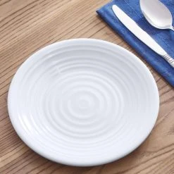 Taryn Melamine Salad Plates in Ribbed Solid White (Set of 6) by StyleWell -Dinnerware Shop white stylewell salad plates dessert plates ff5879wht 40 1000