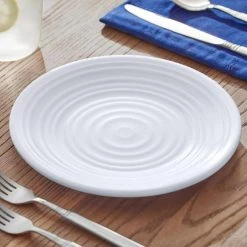 Taryn Melamine Salad Plates in Ribbed Solid White (Set of 6) by StyleWell -Dinnerware Shop white stylewell salad plates dessert plates ff5879wht a0 1000