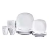 16-Piece Casual White Ceramic Dinnerware Set (Service for 4) by Tabletops Gallery -Dinnerware Shop white tabletops gallery dinnerware sets ttu u3660 ec 64 1000