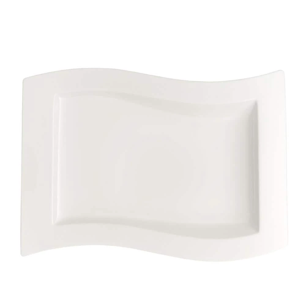 New Wave White Porcelain Gourmet Plate by Villeroy & Boch 3 New Wave White Porcelain Gourmet Plate by Villeroy & Boch