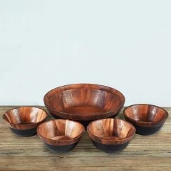 Kona Wood 5 Pc Salad Set by Noritake -Dinnerware Shop wood noritake bowls w001 05u 31 1000