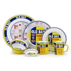 Old Bay 4 oz. Enameled Steel Round Tasting Bowl Set of 6 by Golden Rabbit -Dinnerware Shop yellow golden rabbit bowls ob59s6 31 1000