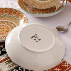 Mandala 24 fl. oz. Yellow Porcelain Soup Plate (Set of 4) by vancasso -Dinnerware Shop yellow vancasso bowls vc mandala y stp 1f 1000
