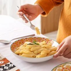 Mandala 24 fl. oz. Yellow Porcelain Soup Plate (Set of 4) by vancasso -Dinnerware Shop yellow vancasso bowls vc mandala y stp 44 1000