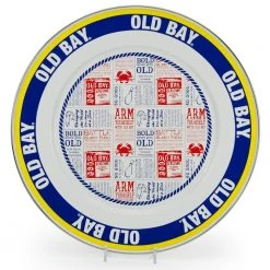 12.5 in. Old Bay Enameled Steel Round Charger Set of 2 by Golden Rabbit